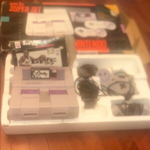 Nintendo Console Set with Purple Accents